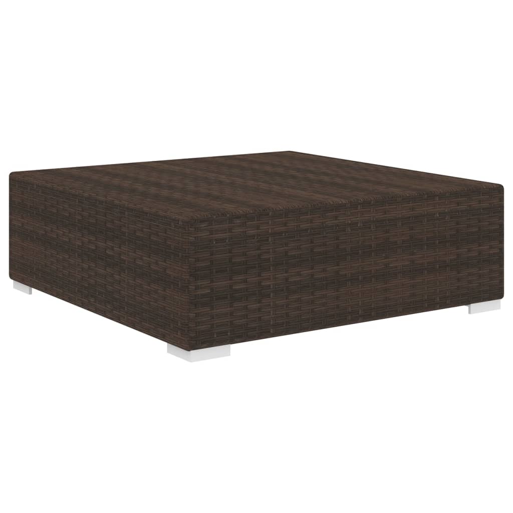 Repose-pied sectionnel 1 pc avec coussin Résine tressée Marron