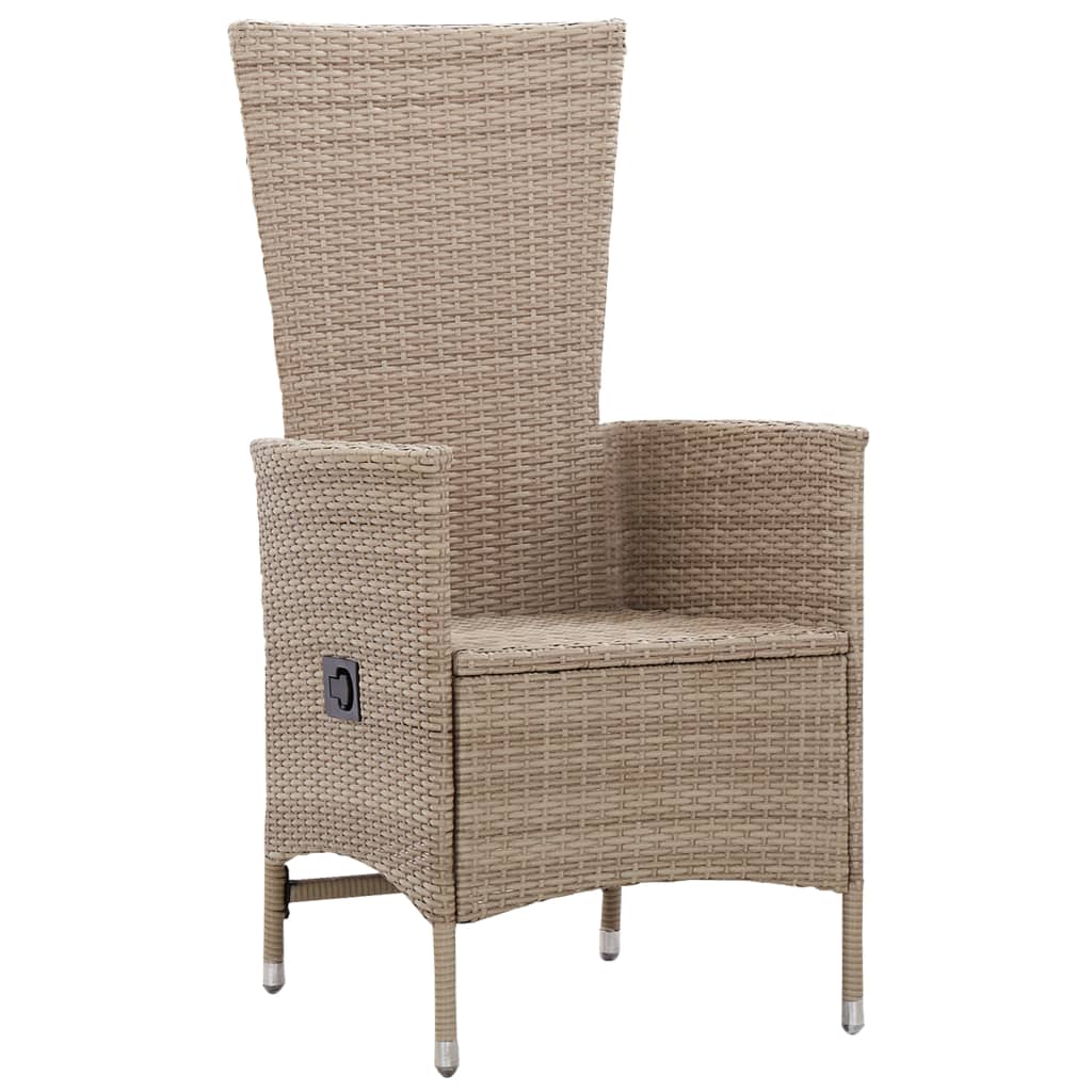 Chaises d'extérieur lot de 2 avec coussins Résine tressée Beige