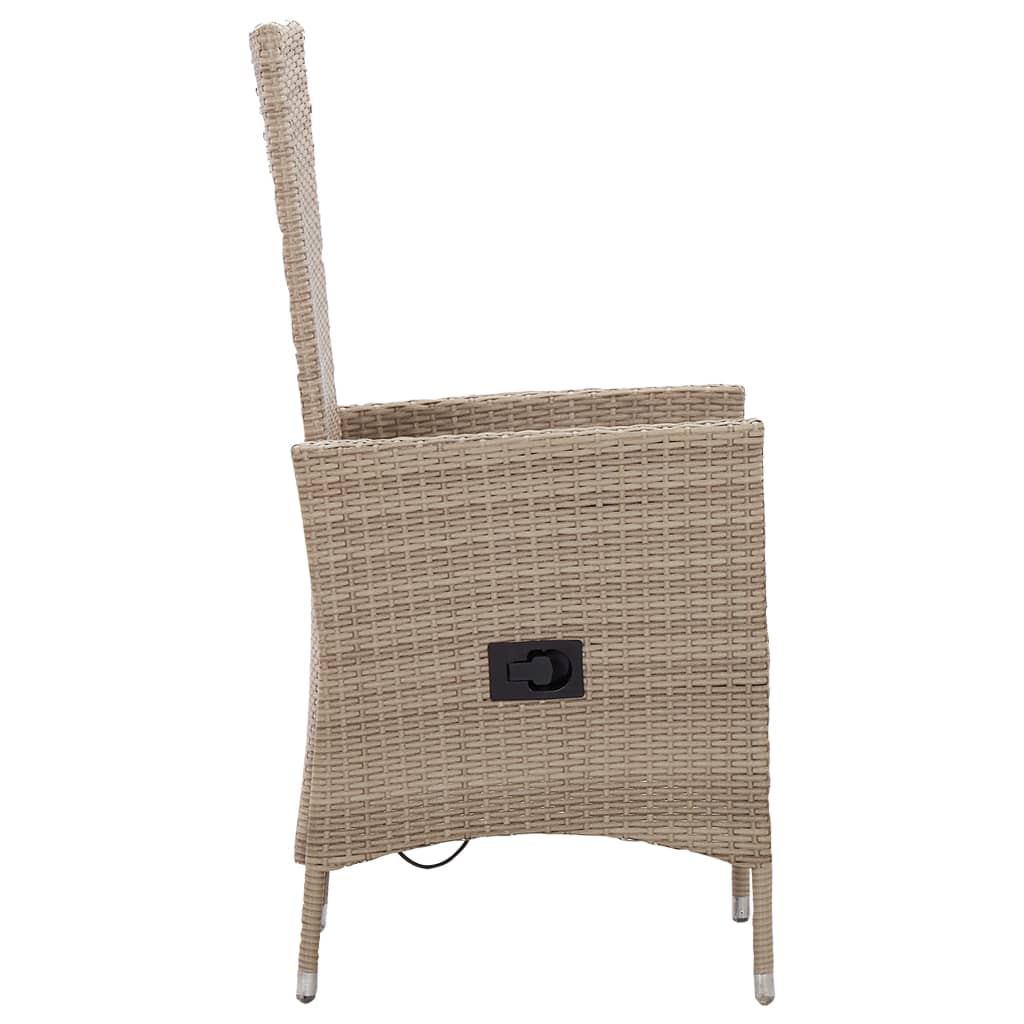 Chaises d'extérieur lot de 2 avec coussins Résine tressée Beige