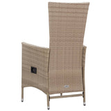 Chaises d'extérieur lot de 2 avec coussins Résine tressée Beige