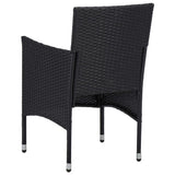 Chaises de jardin lot de 2 Résine tressée Noir