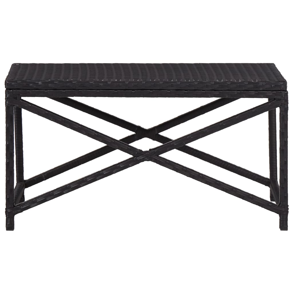 Banc de jardin 80 cm Résine tressée Noir