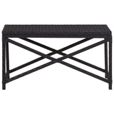 Banc de jardin 80 cm Résine tressée Noir