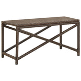 Banc de jardin 80 cm Résine tressée Marron