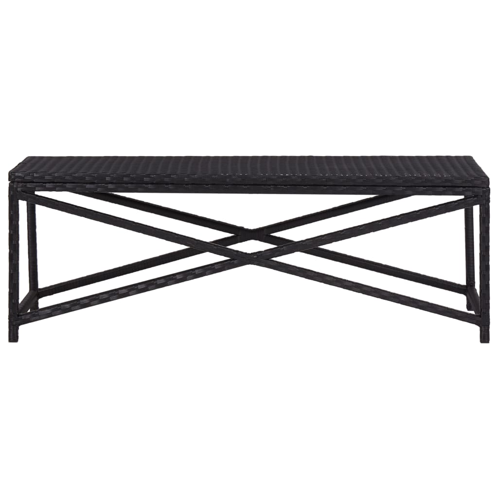 Banc de jardin 120 cm Résine tressée Noir