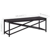 Banc de jardin 120 cm Résine tressée Noir