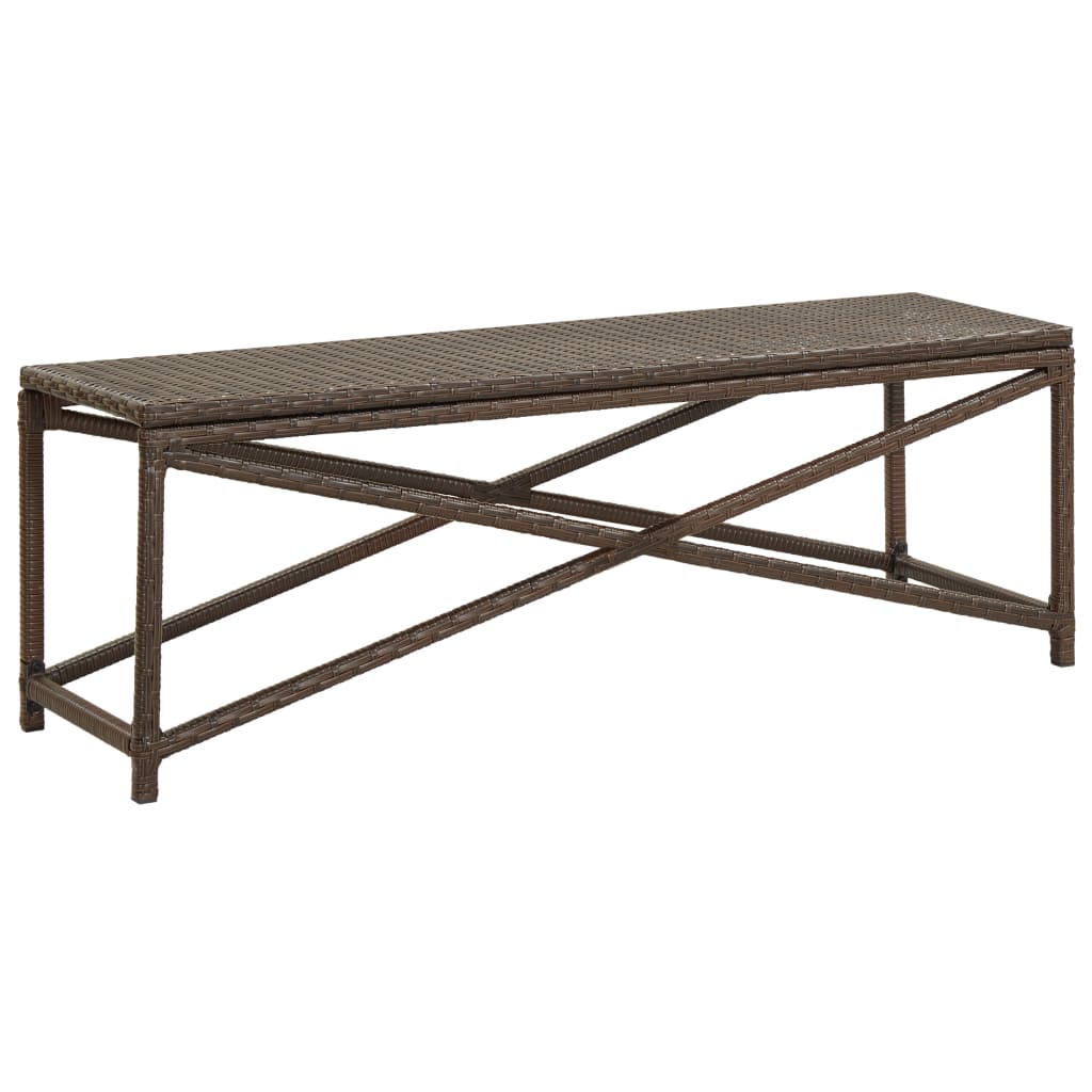 Banc de jardin 120 cm Résine tressée Marron