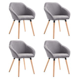 Chaises à manger lot de 4 gris clair tissu