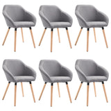 Chaises à manger lot de 6 gris clair tissu