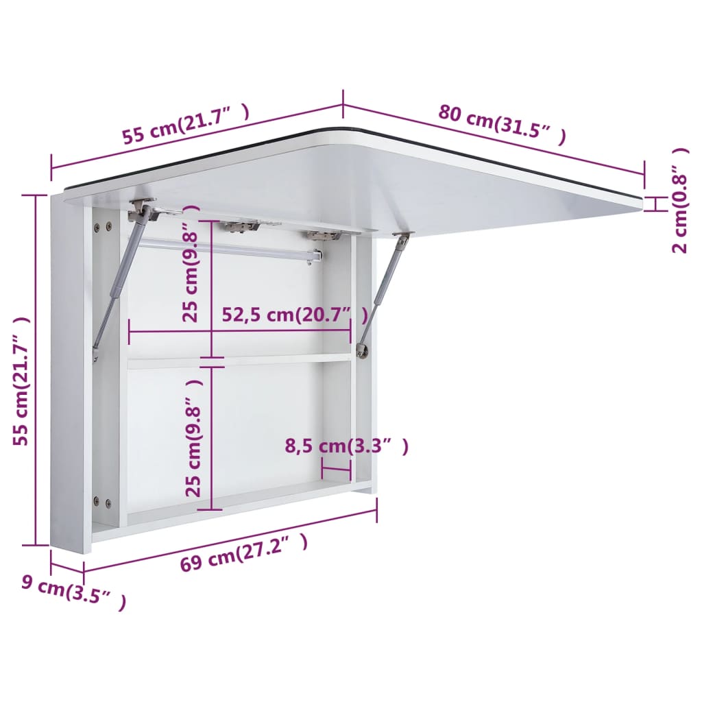 LED-Spiegel-Badezimmerschrank 80x9,5x55 cm