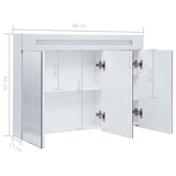 Armoire de salle de bain à miroir LED 88x13x62 cm