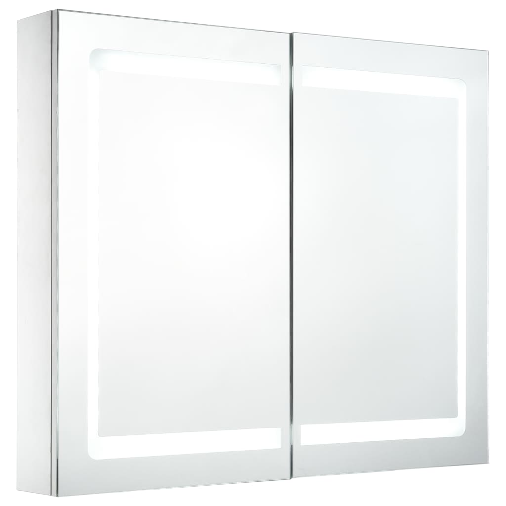 Armoire de salle de bain à miroir LED 80x12,2x68 cm