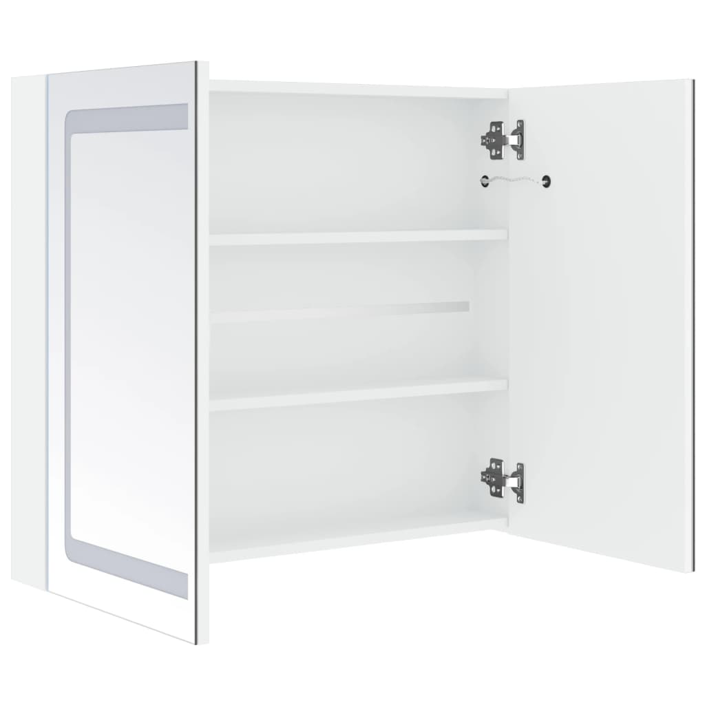 Armoire de salle de bain à miroir LED 80x12,2x68 cm