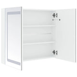 Armoire de salle de bain à miroir LED 80x12,2x68 cm