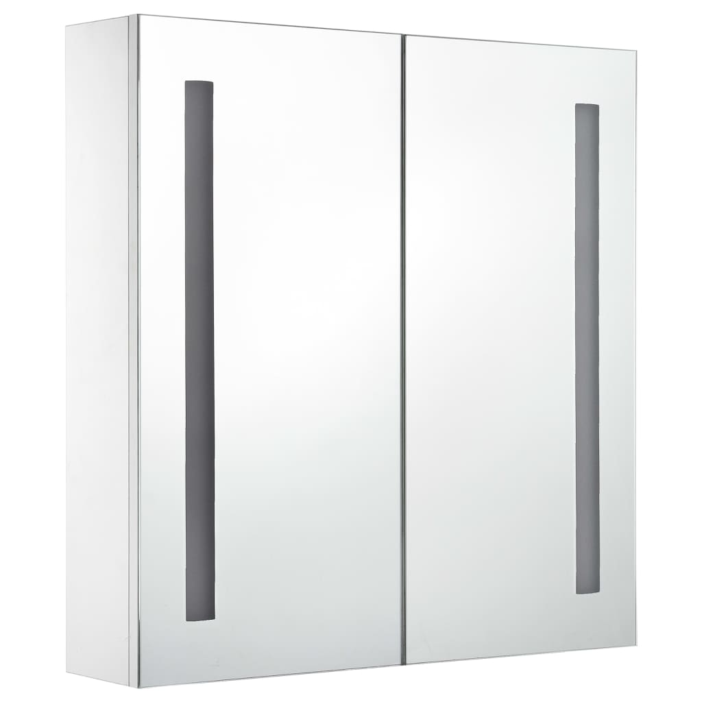 Armoire de salle de bain à miroir LED 60x14x62 cm