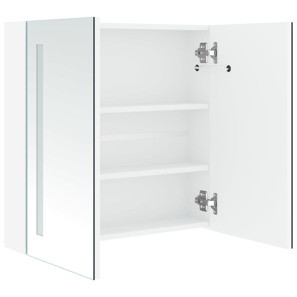 Armoire de salle de bain à miroir LED 60x14x62 cm