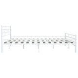 Cadre de lit sans matelas blanc métal 200x200 cm