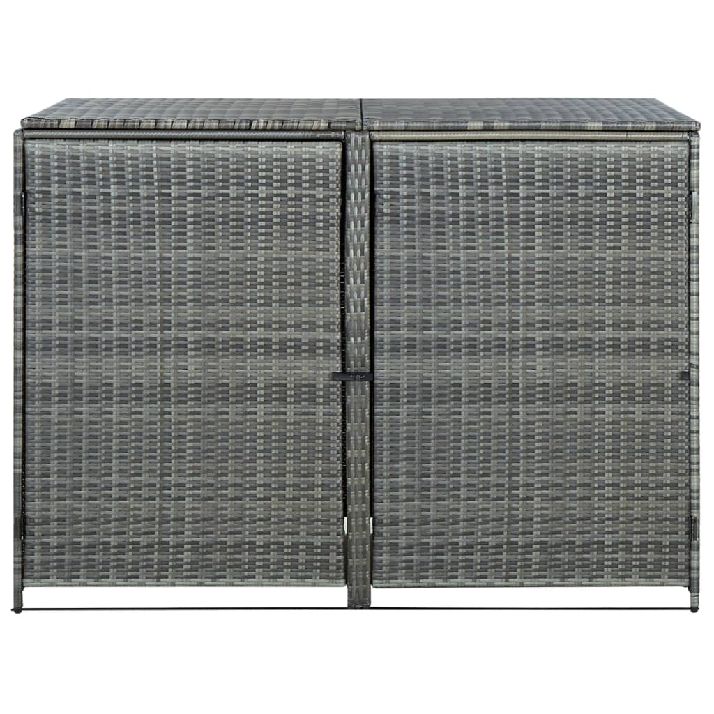 Abri de poubelle double Résine tressée Anthracite 148x77x111cm