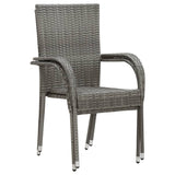 Chaises empilables d'extérieur lot de 2 Gris Résine tressée