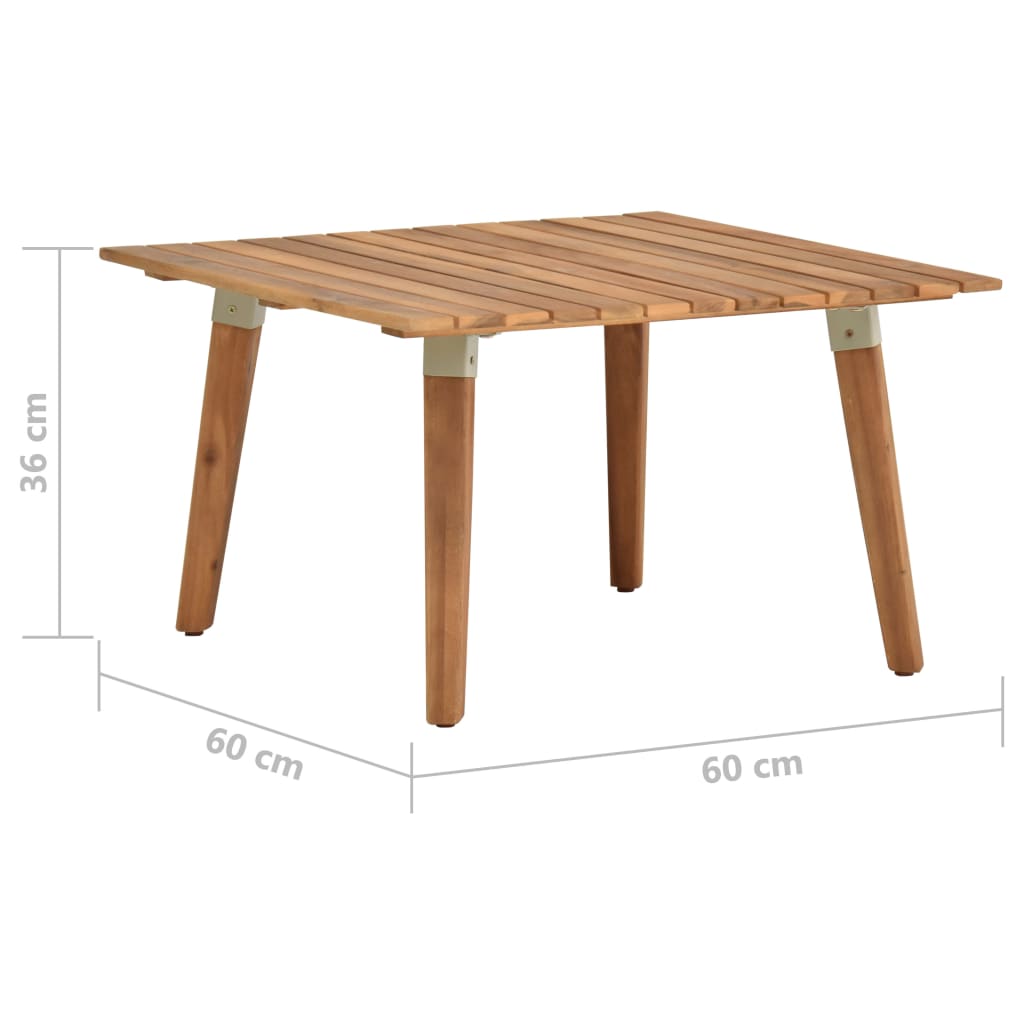 Table basse de jardin 60x60x36 cm Bois solide d'acacia