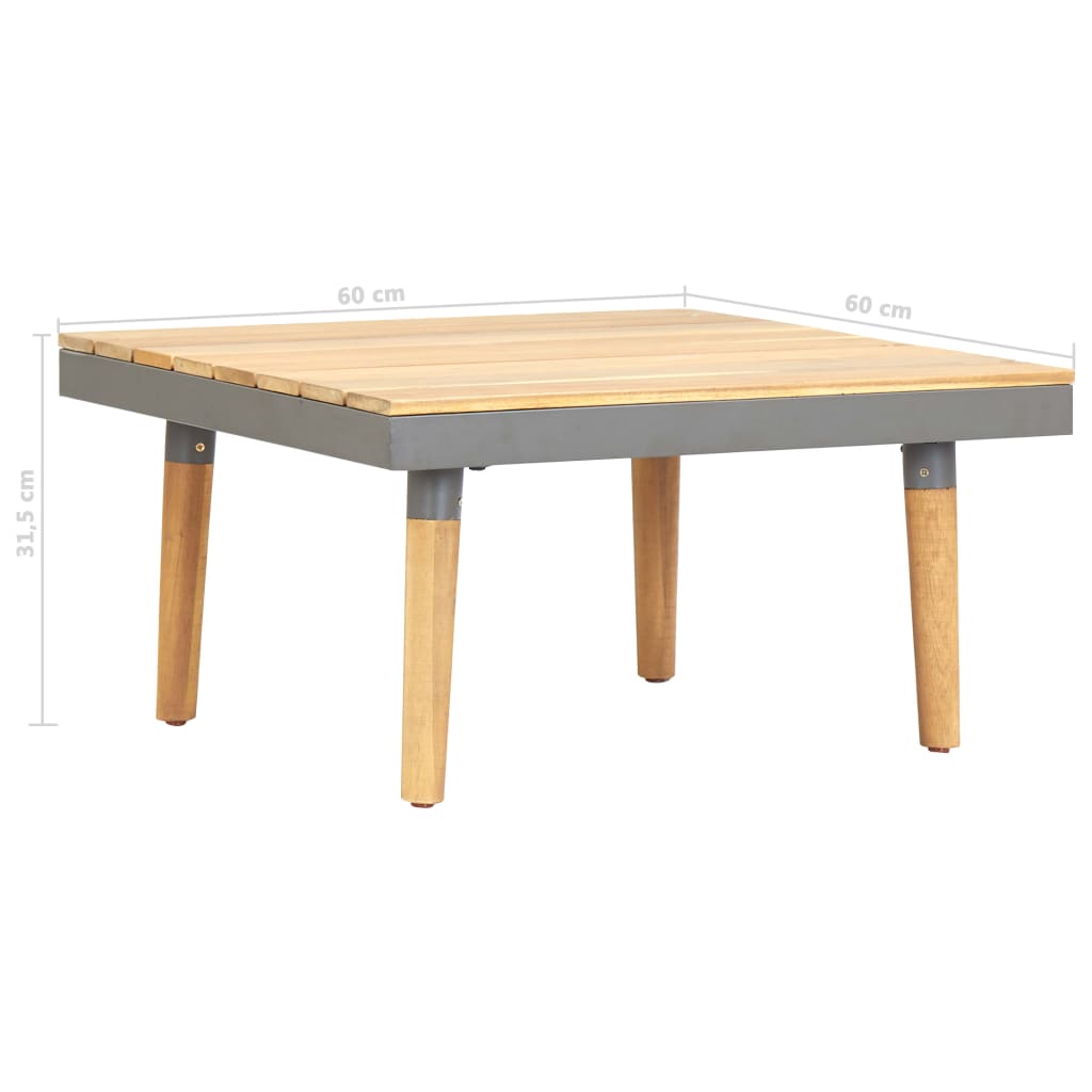 Table basse de jardin 60x60x31,5 cm Bois solide d'acacia