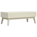 Coffee table with 2 drawers Carved gray 110x50x40 cm Wood