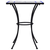 Table de bistro mosaïque Bleu et blanc 60 cm Céramique