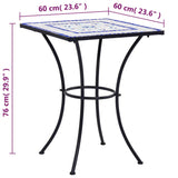 Blue and white mosaic bistro table 60 cm Ceramic