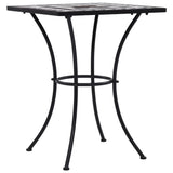 Table de bistro mosaïque Noir et blanc 60 cm Céramique