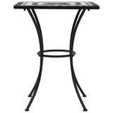 Table de bistro mosaïque Noir et blanc 60 cm Céramique