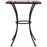 Table de bistro mosaïque Terre cuite et blanc 60 cm Céramique