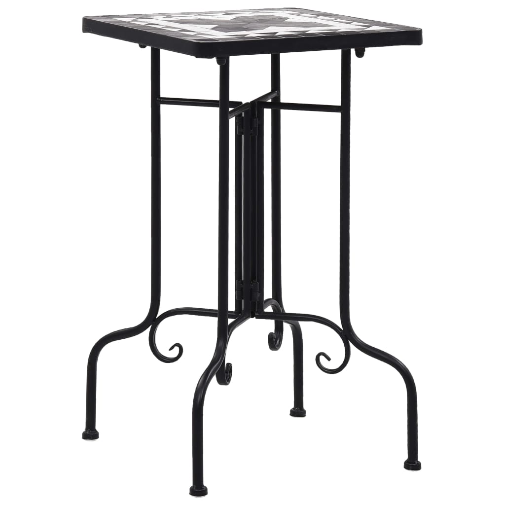 Black and white mosaic bistro table Ceramic