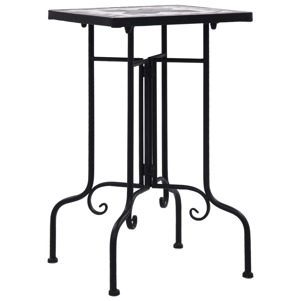 Black and white mosaic bistro table Ceramic