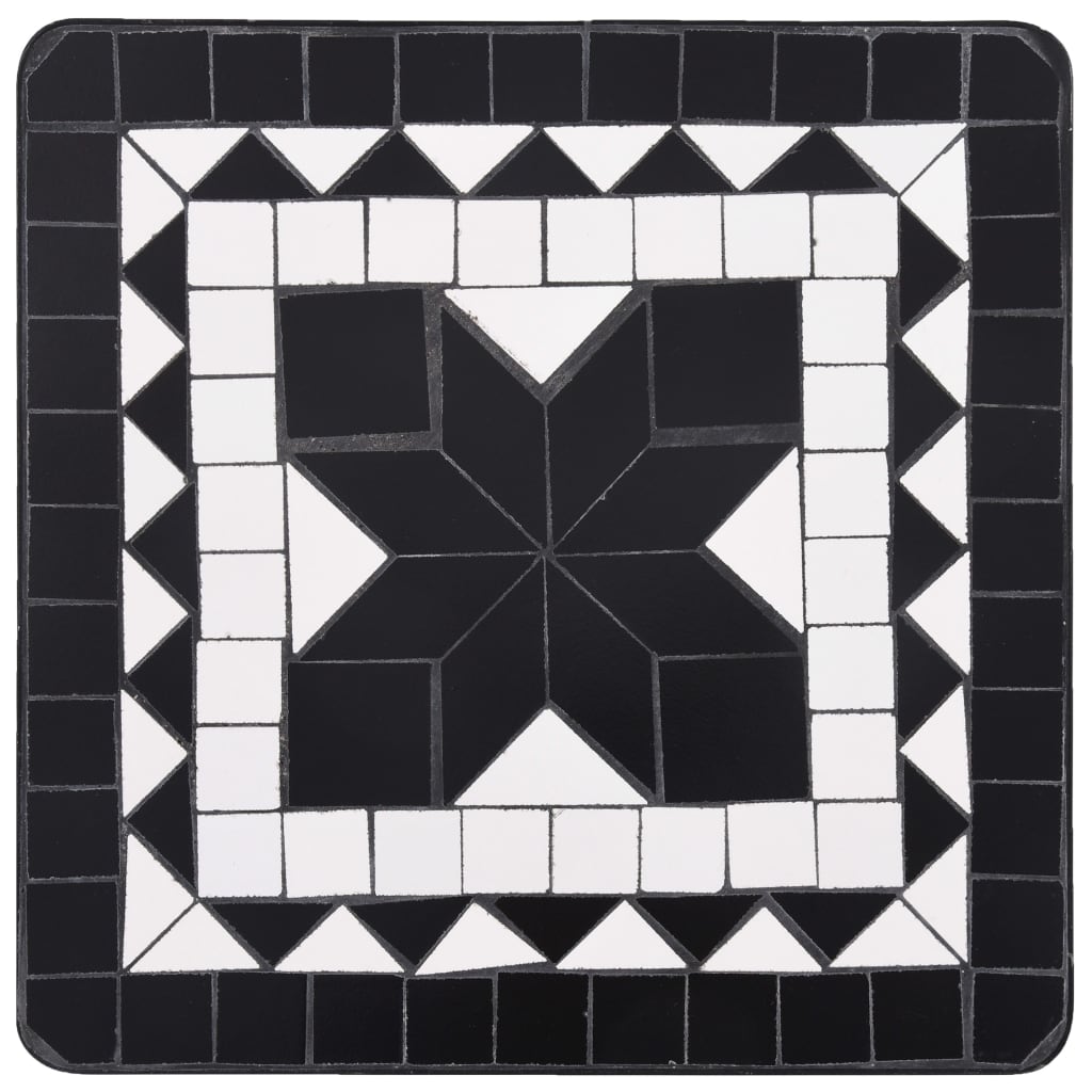 Black and white mosaic bistro table Ceramic