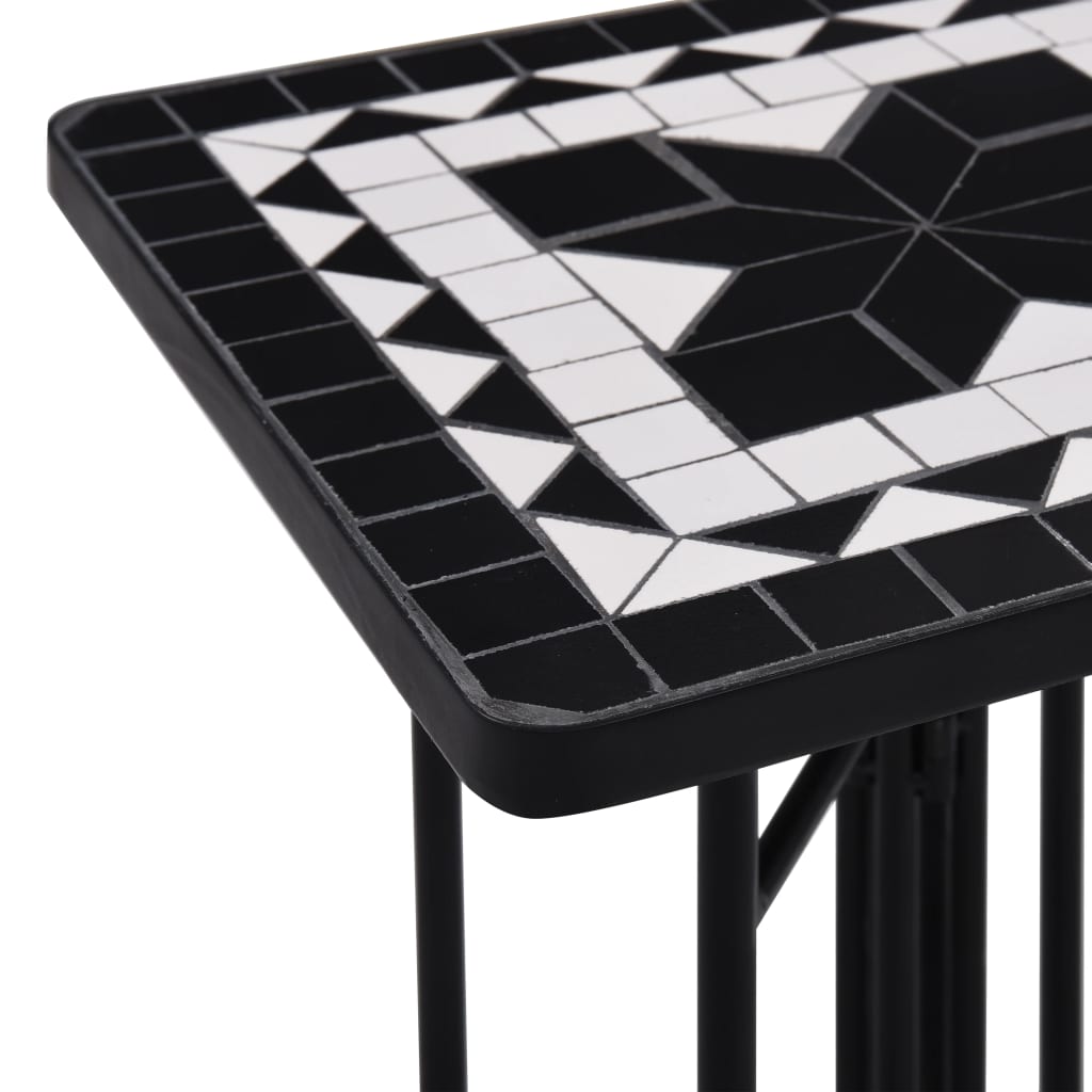 Black and white mosaic bistro table Ceramic