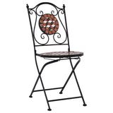 Chaises de bistrot mosaïque lot de 2 Marron Céramique