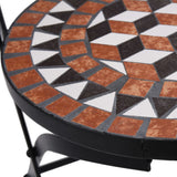 Chaises de bistrot mosaïque lot de 2 Marron Céramique