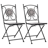 Chaises de bistrot mosaïque lot de 2 Gris