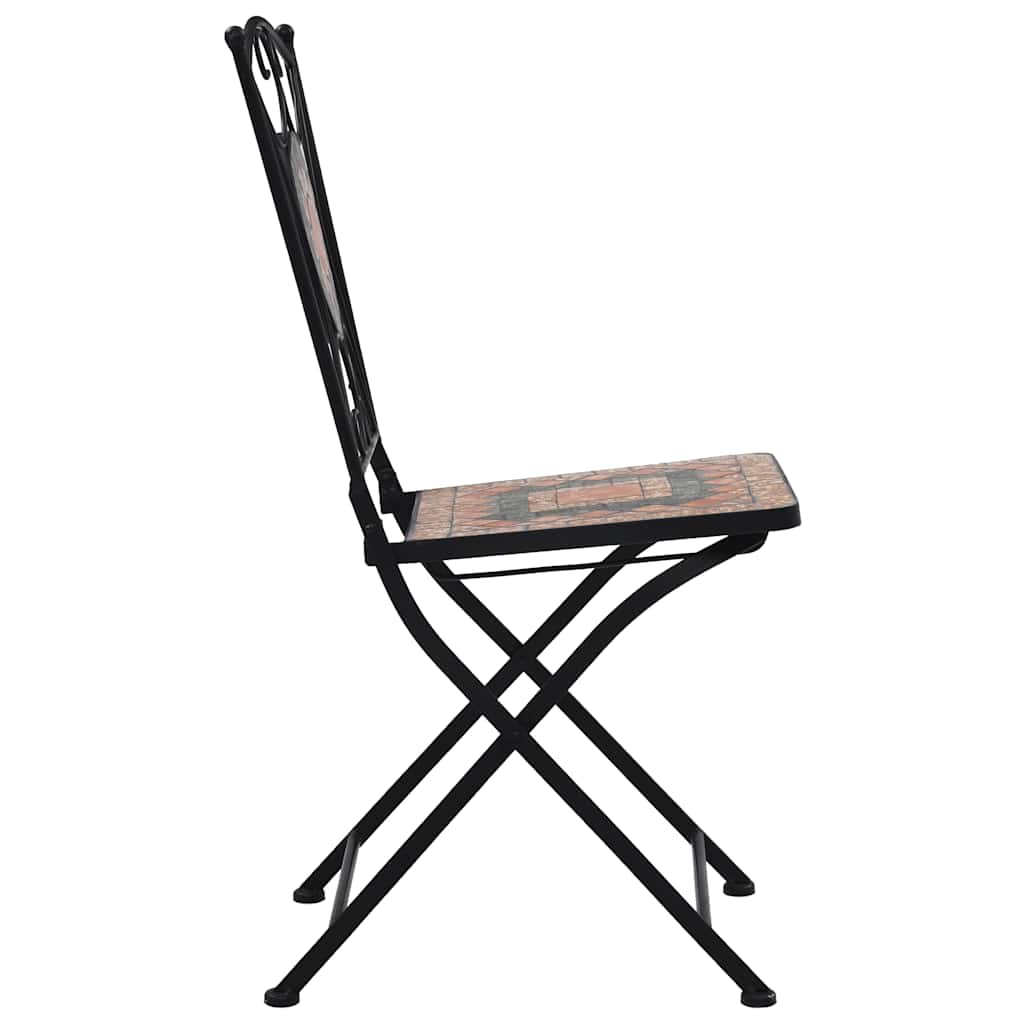 Chaises de bistrot mosaïque 2 pcs Orange et gris