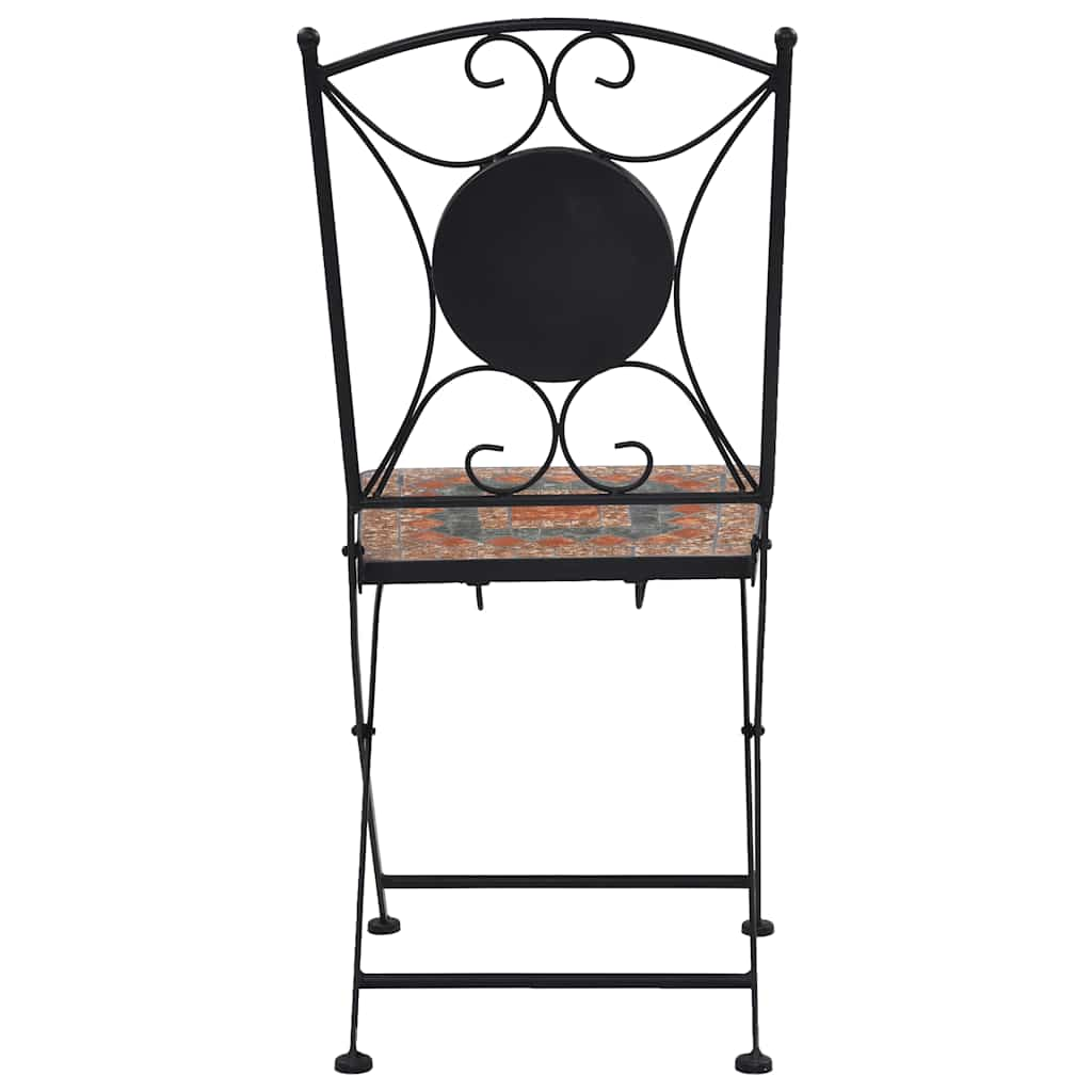 Chaises de bistrot mosaïque 2 pcs Orange et gris