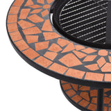 Mosaic Fire Table Terracotta 68 cm Ceramic