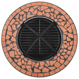 Mosaic Fire Table Terracotta 68 cm Ceramic