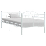 Cadre de lit de repos sans matelas Blanc Métal 90x200cm