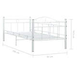 Cadre de lit de repos sans matelas Blanc Métal 90x200cm