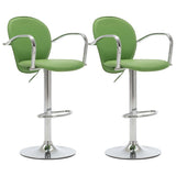 Tabourets de bar avec accoudoir lot de 2 vert similicuir