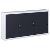 Industrial Style Wall Mounted Tool Cabinet Metal Grey and Black