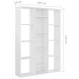 Séparateur de pièce/Bibliothèque blanc brillant Bois ingénierie