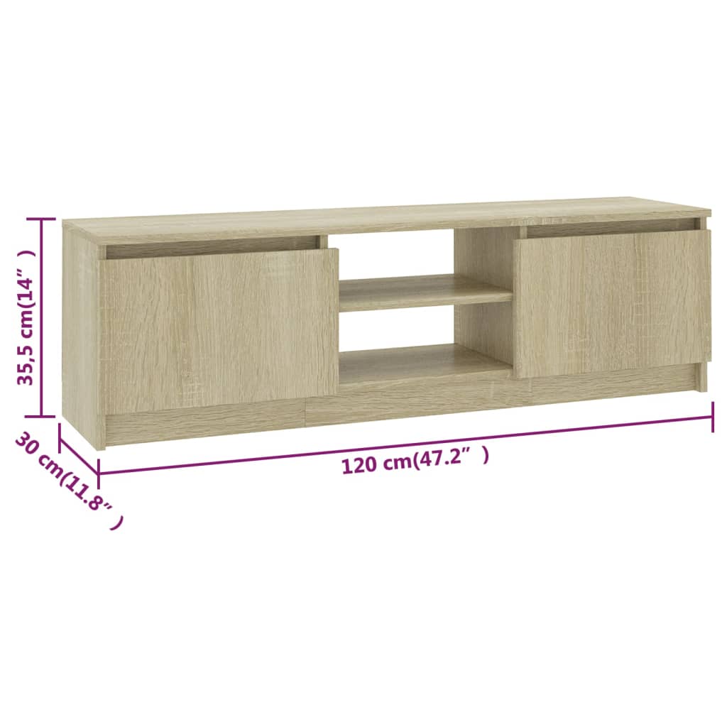 Meuble TV Chêne sonoma 120x30x35,5 cm Bois d’ingénierie