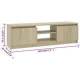 Meuble TV Chêne sonoma 120x30x35,5 cm Bois d’ingénierie