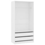 White wardrobe 100x50x200 cm Engineered wood